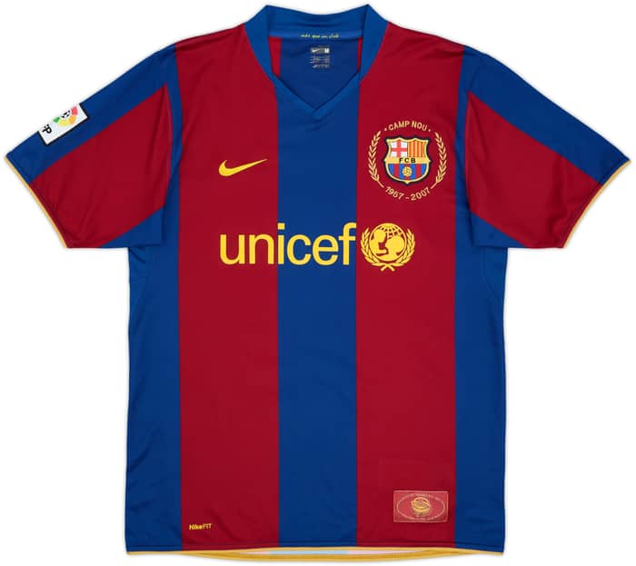 2007-08 Barcelona Home Shirt Ronaldinho #10 - 8/10 - (M)