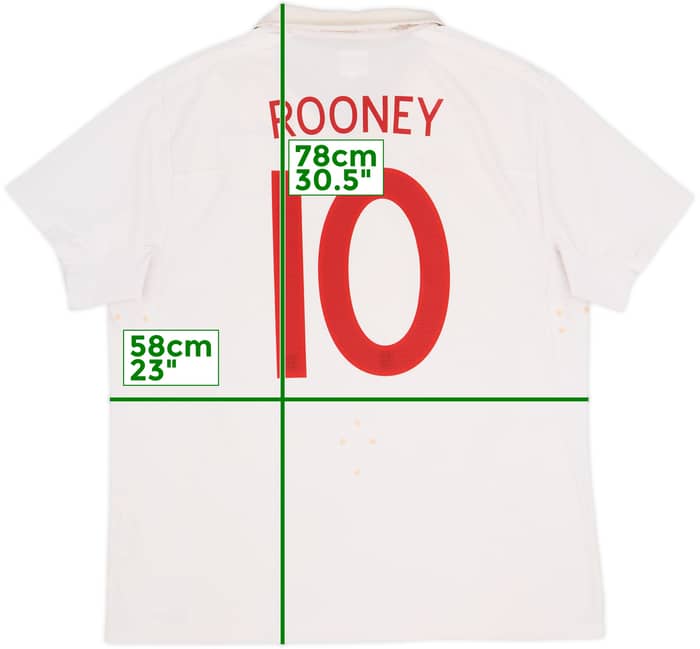 2009-10 England Home Shirt Rooney #10 - 5/10 - (XXL)