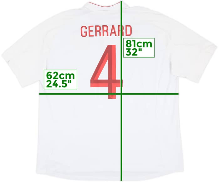 2012-13 England Home Shirt Gerrard #4 - 9/10 - (3XL)