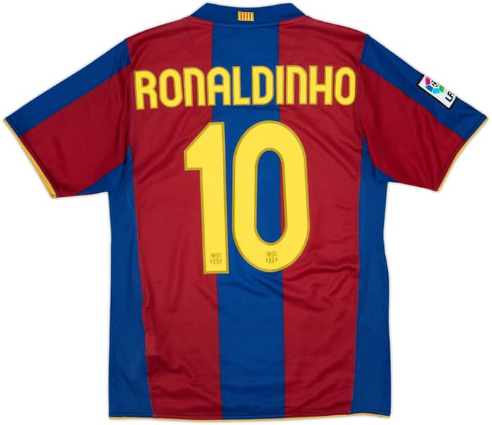 2007-08 Barcelona Home Shirt Ronaldinho #10 - 8/10 - (S)