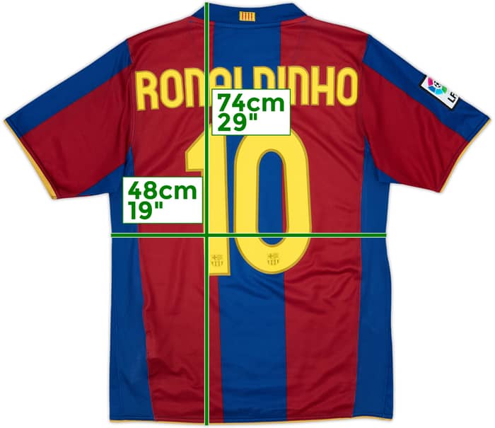 2007-08 Barcelona Home Shirt Ronaldinho #10 - 8/10 - (S)