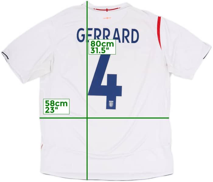 2005-07 England Home Shirt Gerrard #4 - 6/10 - (XXL)