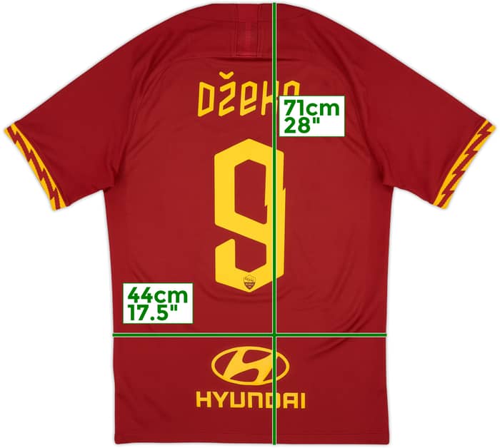 2019-20 Roma Home Shirt Dzeko #9 - 8/10 - (S)