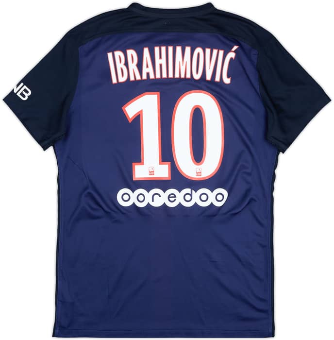 2015-16 Paris Saint-Germain Home Shirt Ibrahimovic #10 - 6/10 - (L)
