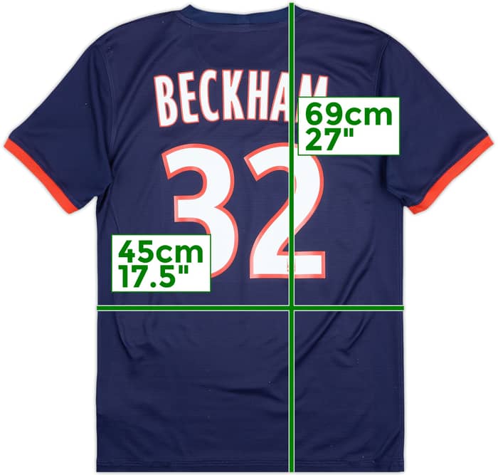2013-14 Paris Saint-Germain Home Shirt Beckham #32 - 6/10 - (S)