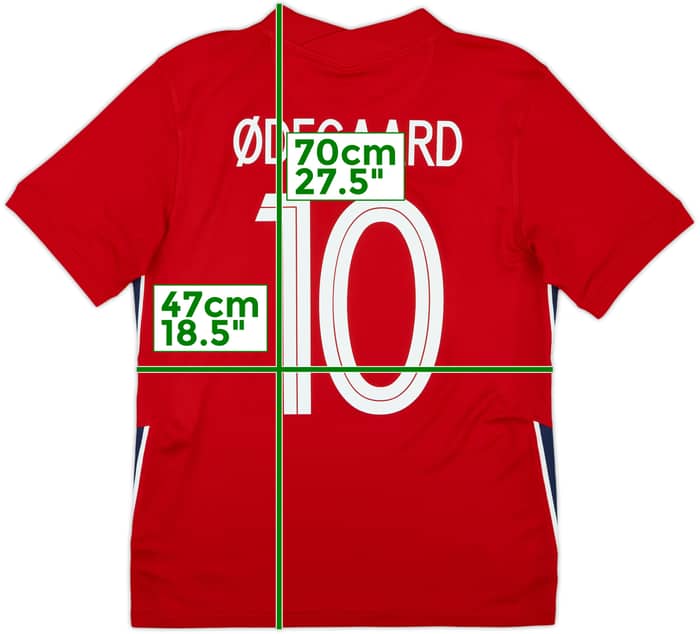 2020-22 Norway Home Shirt Odegaard #10 - 9/10 - (S)