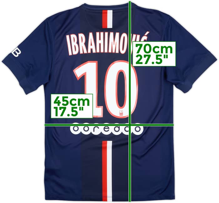 2014-15 Paris Saint-Germain Home Shirt Ibrahimovic #10 - 6/10 - (S)