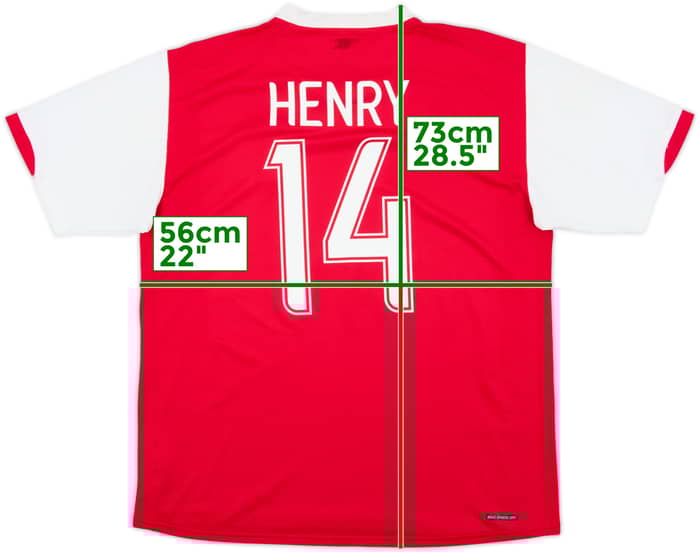 2006-08 Arsenal Camiseta Local Henry #14 - 7/10 - (L)
