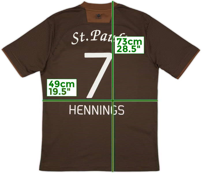 2008-09 St Pauli Signed Home Shirt Hennings #7 - 9/10 - (M)