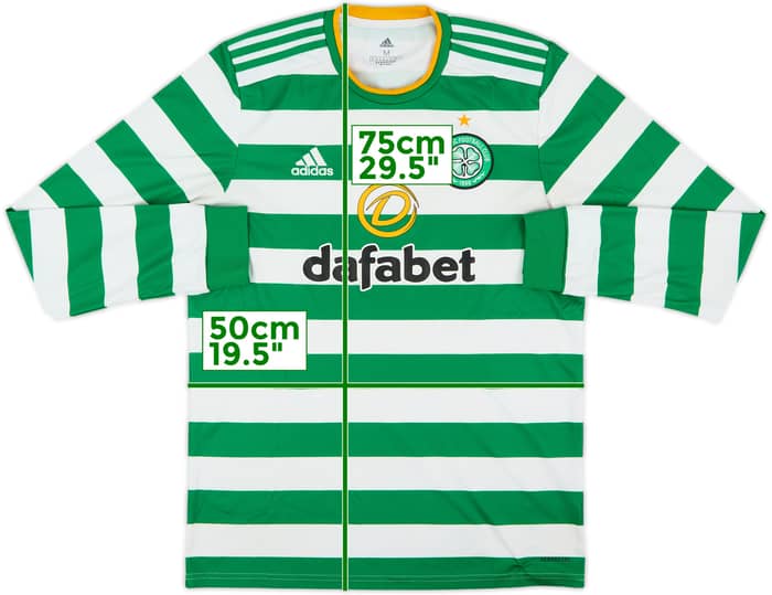 2020-21 Celtic Home L/S Shirt - 8/10 - (M)