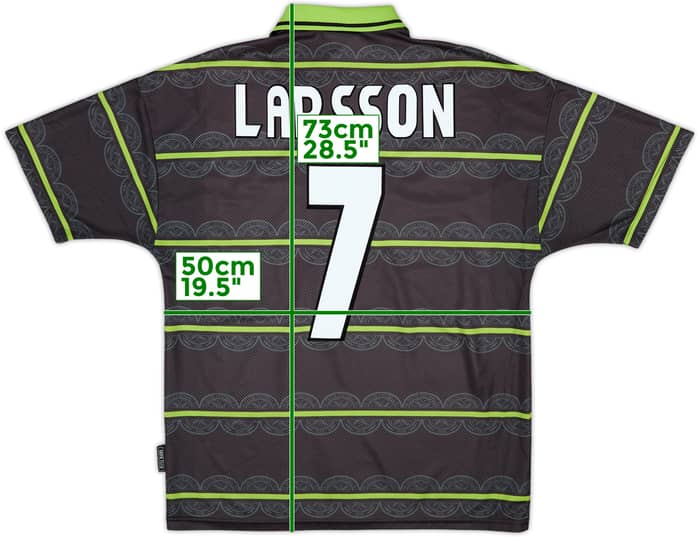 1998-99 Celtic Away Shirt Larsson #7 - 7/10 - (M)
