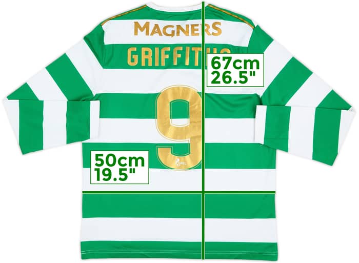 2017-18 Celtic 'Lisbon Lions 50th Anniversary' Home L/S Shirt Griffiths #9 - 9/10 - (M)