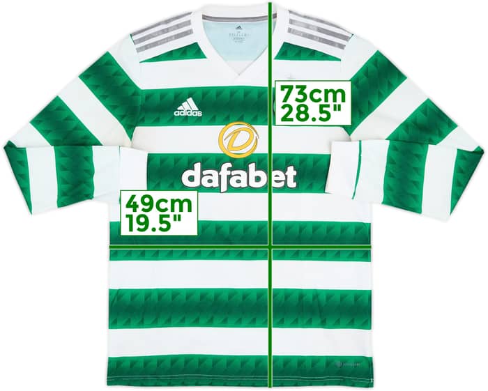 2022-23 Celtic Home L/S Shirt - 5/10 - (M)