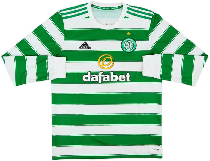 2021-22 Celtic Home L/S Shirt - 7/10 - (M)