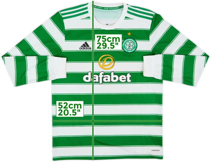 2021-22 Celtic Home L/S Shirt - 7/10 - (M)