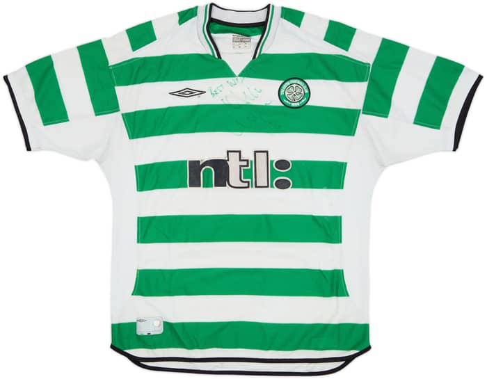 2001-03 Celtic Signed Home Shirt - 6/10 - (L)