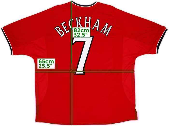 2000-02 Manchester United Home Shirt Beckham #7 - 4/10 - (XXL)