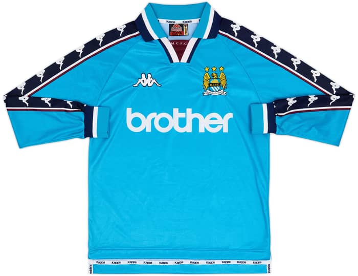 1997-99 Manchester City Home L/S Shirt - 9/10 - (S)