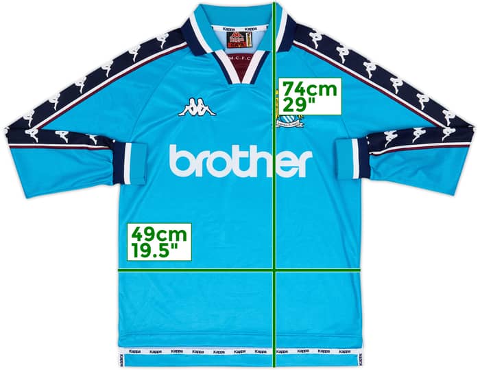1997-99 Manchester City Home L/S Shirt - 9/10 - (S)