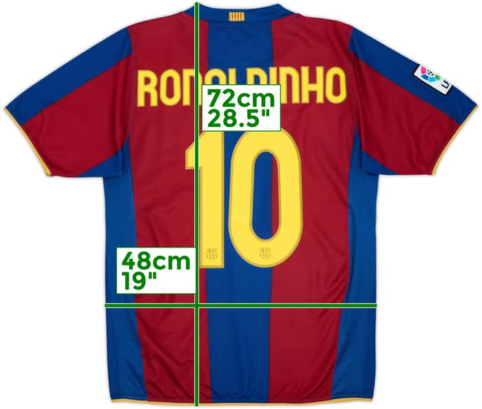 2007-08 Barcelona Home Shirt Ronaldinho #10 - 8/10 - (S)
