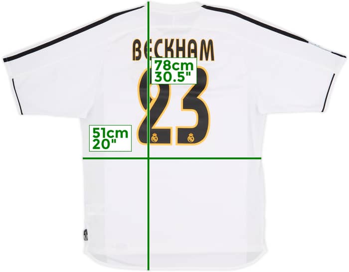 2003-04 Real Madrid Home Shirt Beckham #23 - 6/10 - (L)