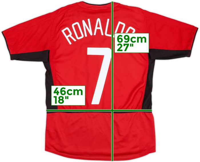 2002-04 Manchester United Home Shirt Ronaldo #7 - 8/10 - (XL.Boys)