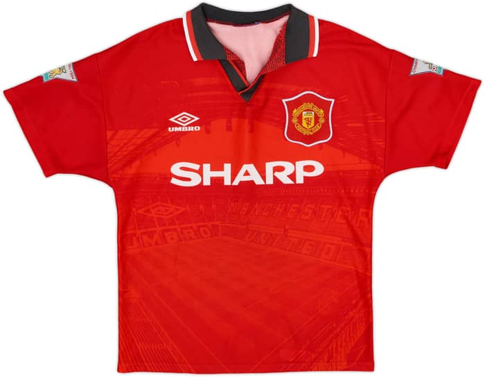 1994-96 Manchester United Home Shirt - 8/10 - (L.Boys)