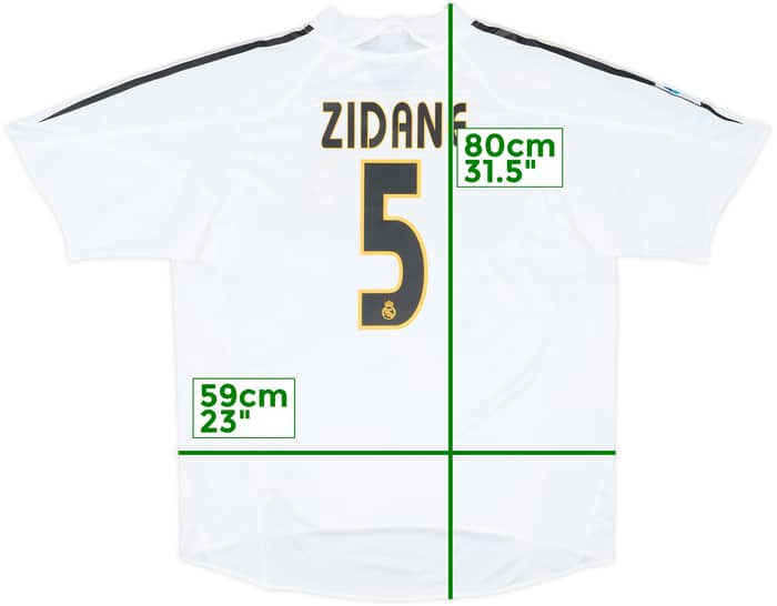2004-05 Real Madrid Home Shirt Zidane #5 - 8/10 - (L)