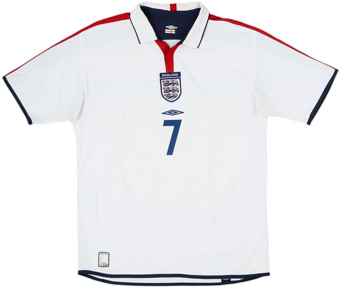 2003-05 Inglaterra Local Camiseta Beckham #7 - 5/10 - (L)