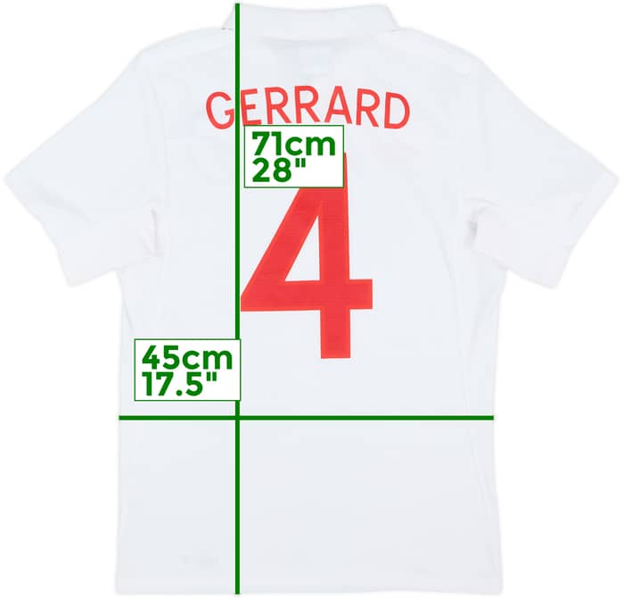 2009-10 England Home Shirt Gerrard #4 - 6/10 - (S)