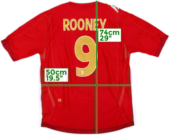 2006-08 England Away Shirt Rooney #9 - 6/10 - (L)