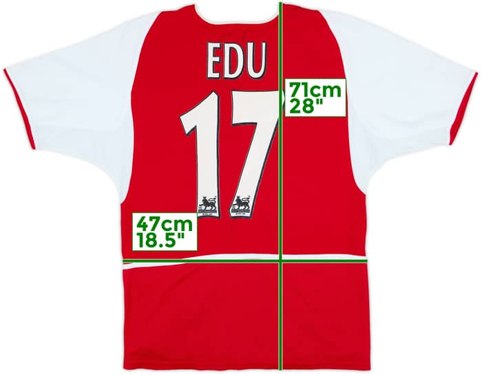 2002-04 Arsenal Home Shirt Edu #17 - 7/10 - (S)