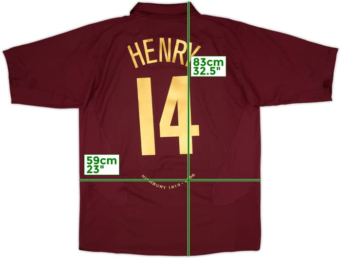 2005-06 Arsenal Home Shirt Henry #14 - 8/10 - (XL)