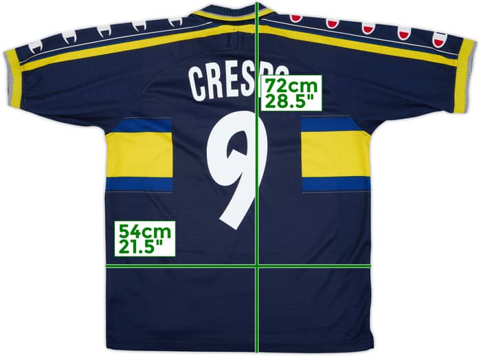 Camiseta de la tercera equipación del Parma 1999-00 Crespo #9 - 6/10 - (L)