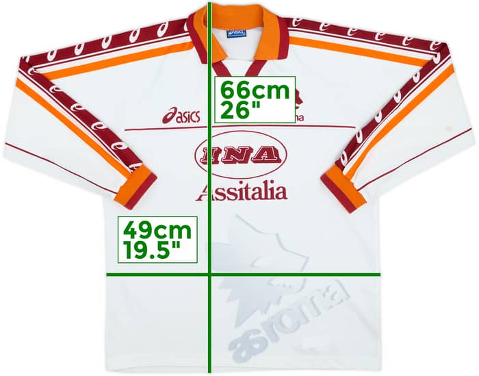 1995-96 Roma Away L/S Shirt - 8/10 - (XL.Boys)