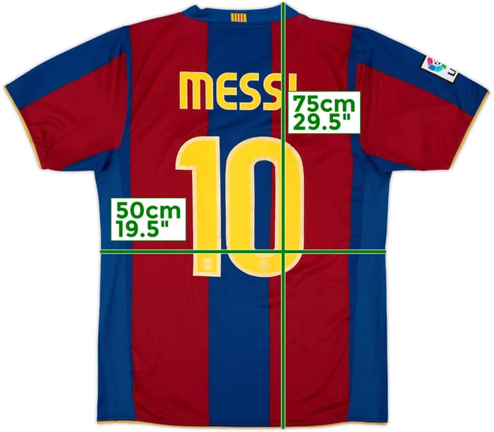 2007-08 Barcelona Home Shirt Messi #19 - 9/10 - (M)