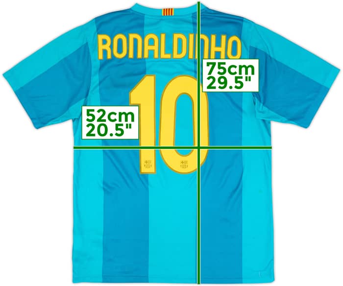 2007-09 Barcelona Basic Away Shirt Ronaldinho #10 - 7/10 - (M)