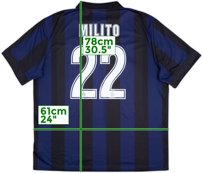 2013-14 Inter Milan Home Shirt Milito #22 - 7/10 - (XXL)