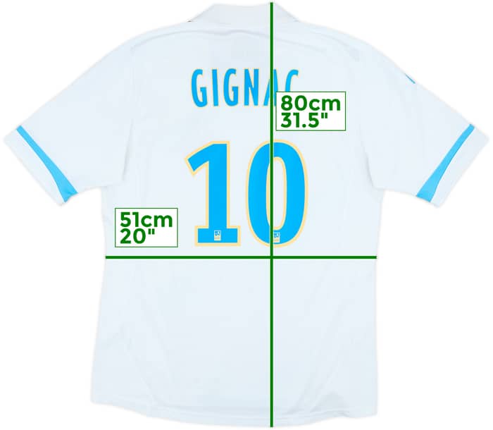 2011-12 Olympique Marseille Home Shirt Gignac #10 - 7/10 - (L)