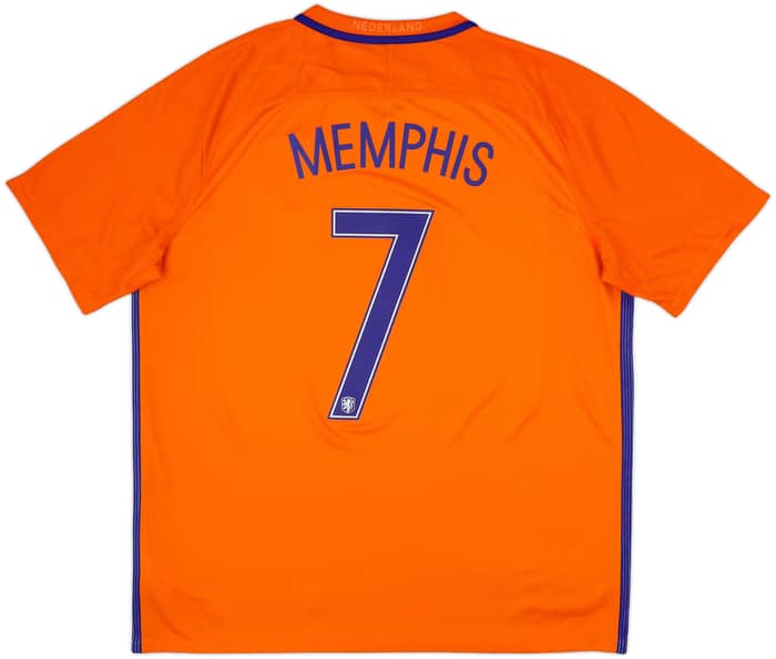 2016 Netherlands Home Shirt Memphis #7 - 8/10 - (XL)