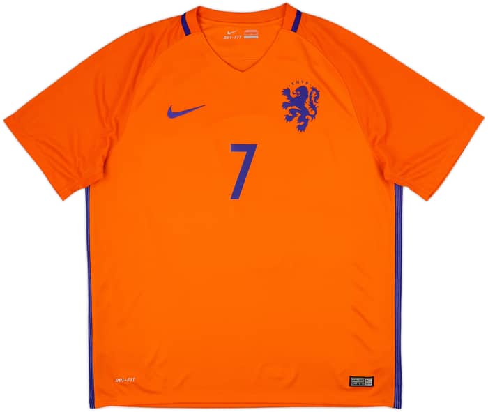 2016 Netherlands Home Shirt Memphis #7 - 8/10 - (XL)