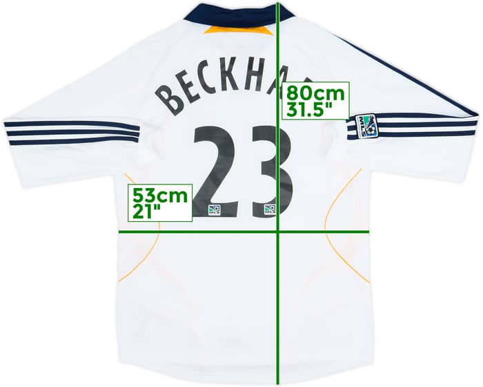 Camiseta de local L/S del LA Galaxy 2007-08 Beckham #23 (M)