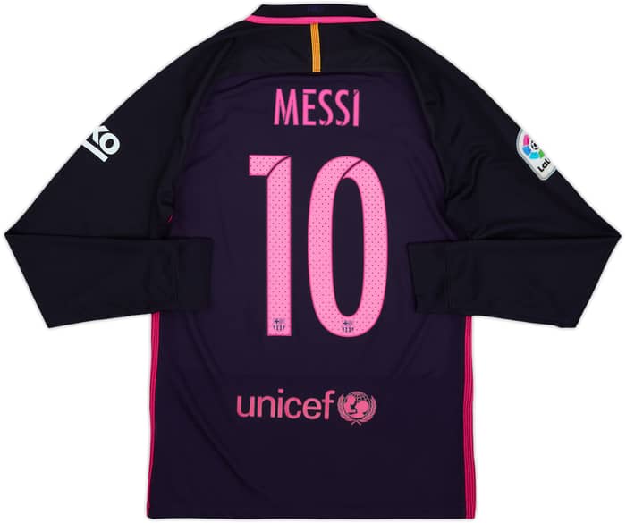 2016-17 Barcelona Away L/S Shirt Messi #10 - 8/10 - (S)