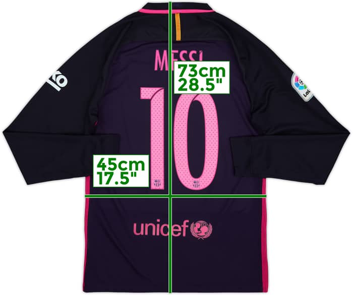 2016-17 Barcelona Away L/S Shirt Messi #10 - 8/10 - (S)