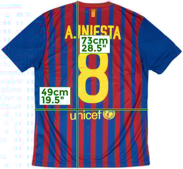 2011-12 Barcelona Home Shirt A.Iniesta #8 - 9/10 - (M)