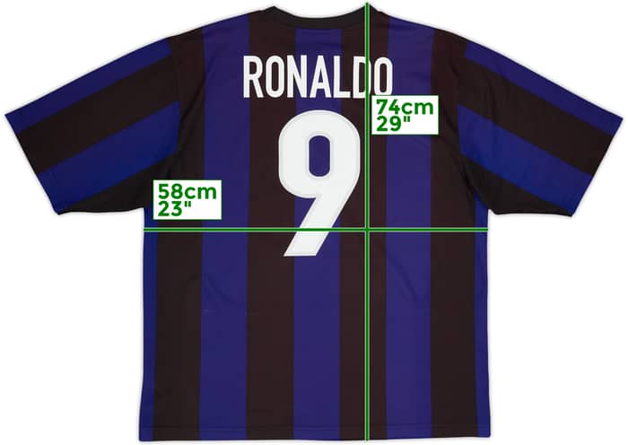 1999-00 Inter Milan Basic Home Shirt Ronaldo #9 - 6/10 - (L)