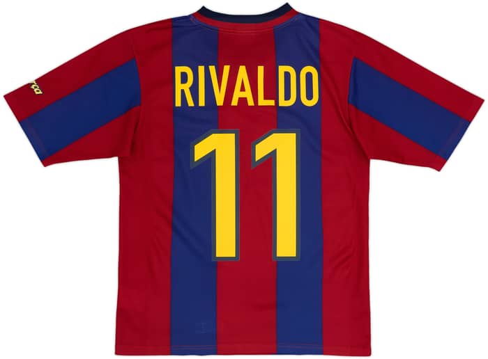 Camiseta básica de local del Barcelona 1998-00 Rivaldo #11 - 8/10 - (XL.Niños)