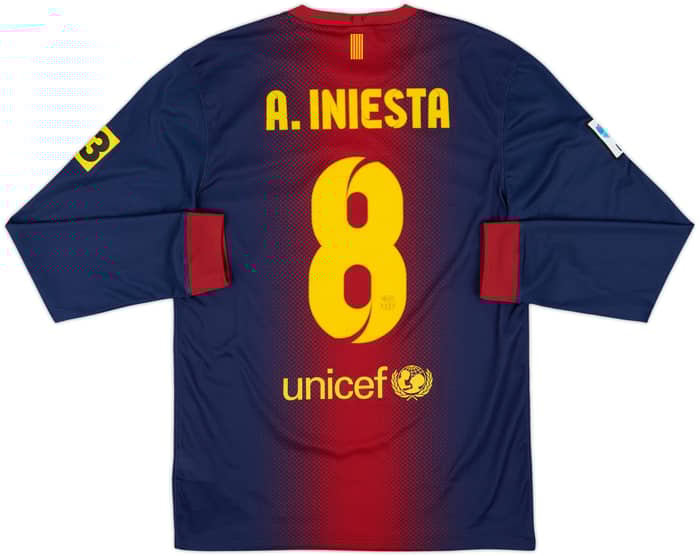 2012-13 Barcelona Home L/S Shirt A.Iniesta #8 - 8/10 - (S)