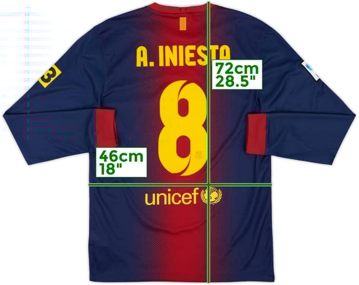 2012-13 Barcelona Home L/S Shirt A.Iniesta #8 - 8/10 - (S)