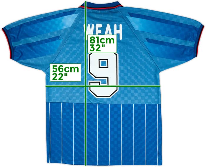 1995-96 AC Milan Fourth Shirt Weah #9 - 8/10 - (M)